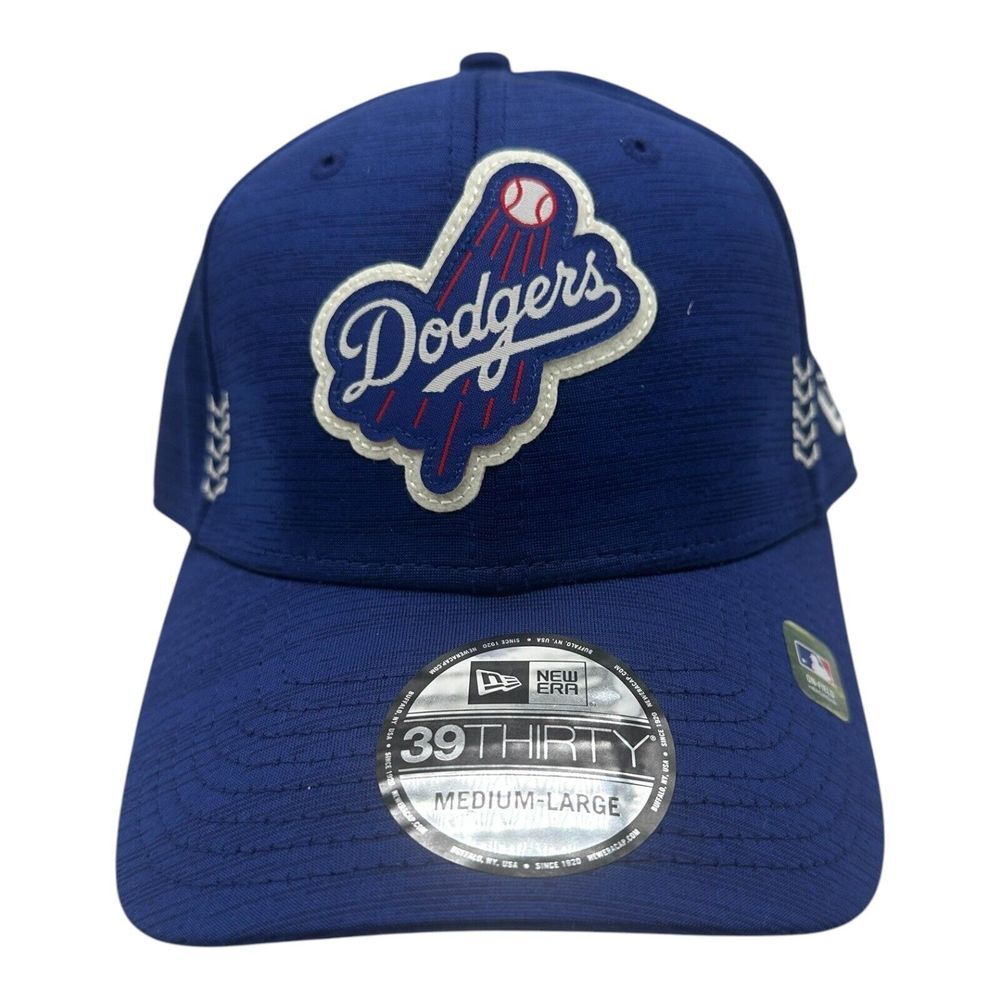 New Era 39Thirty Los Angeles Dodgers Hat Cap Blue Flex Fit Size M/L MLB Baseball
